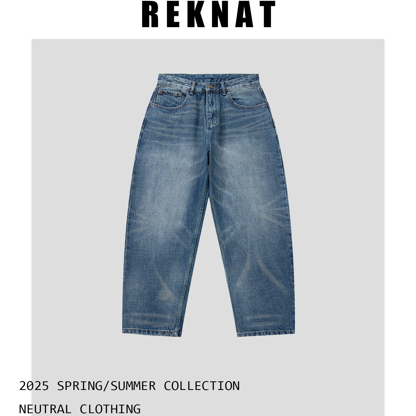 REKNAT25SS水洗竹节牛仔裤