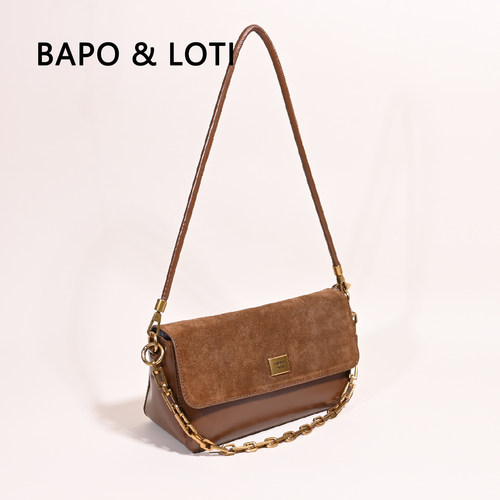 BAPO&LOTI麂皮链条小方包百搭