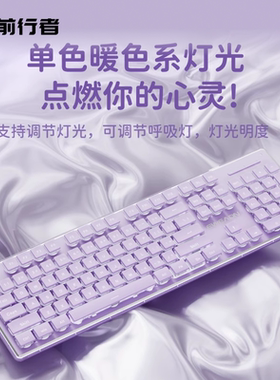 前行者V3可爱有线键盘高颜值紫色机械手感台式电脑女生办公无线