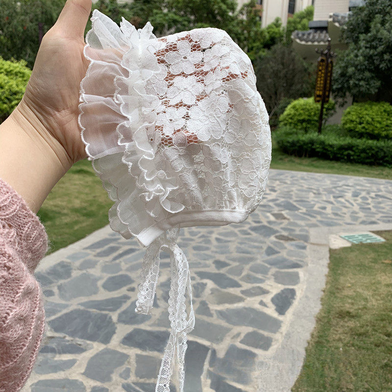 2026夏款儿童蕾丝帽婴幼儿遮阳帽透气护头帽可爱宝宝萌帽 0-12个