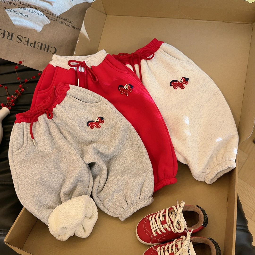 女童百搭小马拜年服韩版加绒休闲运动裤2026冬季新款MBJ-02咖,童装/婴儿装/亲子装,裤子,淘宝优惠券,粉丝福利购,淘宝优惠卷