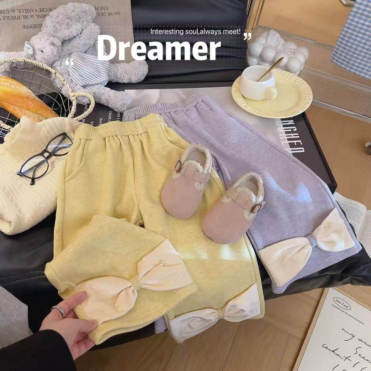 晴晴女童甜美时尚大蝴蝶结加绒阔腿休闲裤2025冬季新款AWB082鱼,童装/婴儿装/亲子装,裤子,淘宝优惠券,粉丝福利购,淘宝优惠卷