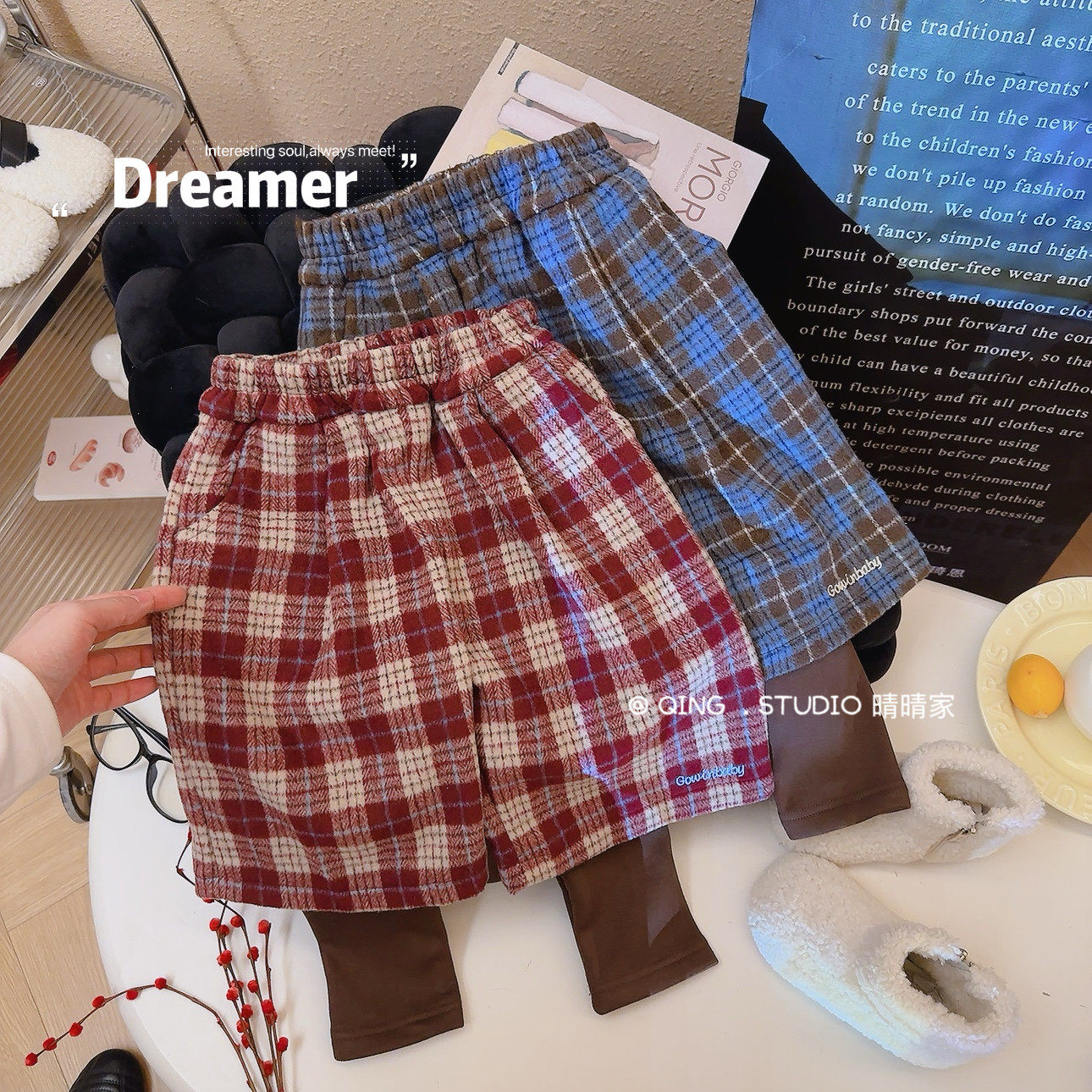 现*宠粉女童休闲格子呢料拼接加厚裤子2026冬季新款CM1899T鱼,童装/婴儿装/亲子装,裤子,淘宝优惠券,粉丝福利购,淘宝优惠卷