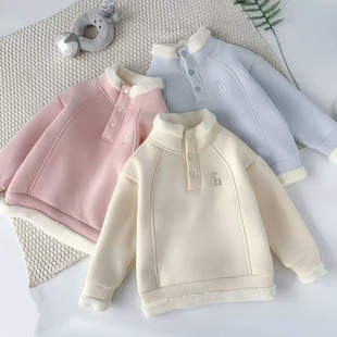 新款 加厚加厚卫衣2025冬季 SLX022树 百搭立领排扣款 女童时尚