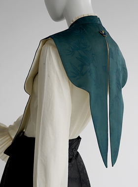 100%桑蚕丝香云纱宋锦原创新中式云肩披肩夏季空调房百搭单品