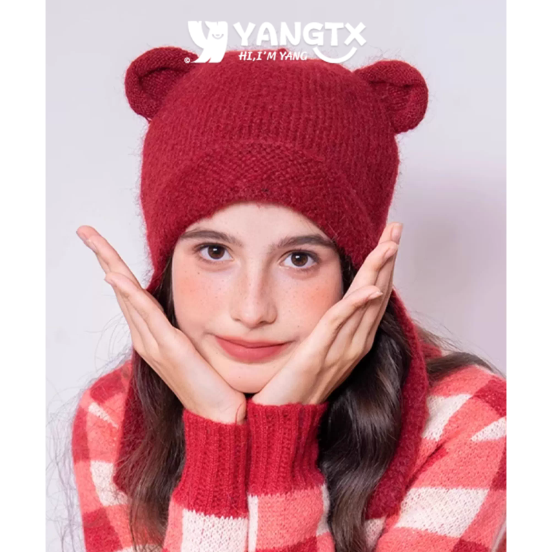 出游休闲可爱女性秋冬口毛线帽