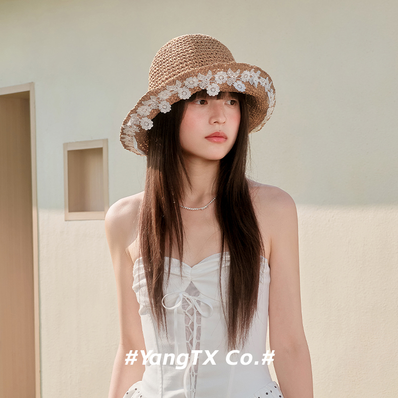 杨同学~女夏花朵休闲遮阳帽