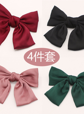 蝴蝶结发夹周扬青虞书欣同款黑色韩国网红弹簧夹发圈头绳发绳夹子