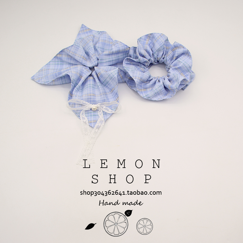 方形大肠发圈方巾低马尾头饰蝴蝶结发绳高级感绑头发头绳韩国发饰