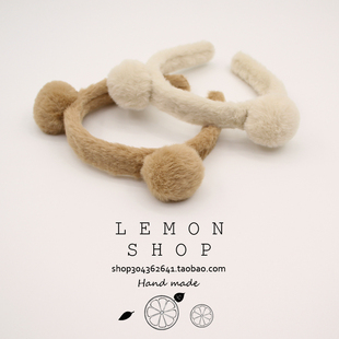 可爱小熊耳朵发箍秋冬新款毛绒头箍洗脸化妆韩国网红甜美发捆超萌