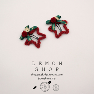 秋冬新款毛绒星星发夹蝴蝶结发卡女后脑勺碎发bb夹侧边夹子刘海夹