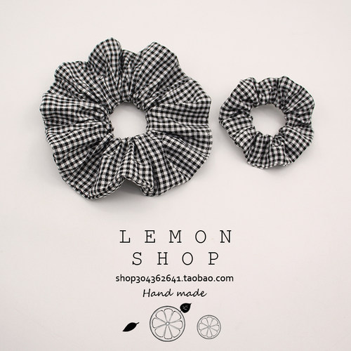 韩系格纹大号大肠发圈女2026新款高级感时尚扎头发橡皮筋头绳发绳