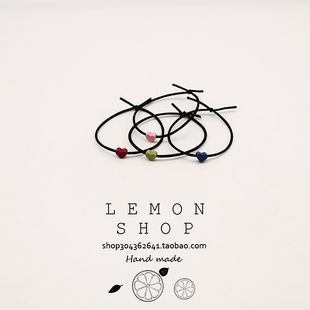 头绳发绳韩国彩色小爱心发圈情侣手链可爱百搭细款小皮套橡皮筋女