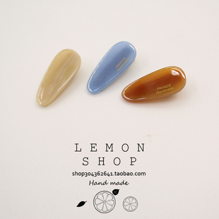 醋酸水滴发夹边夹韩国侧边刘海夹女2025新款 网红鸭嘴夹高级感头饰