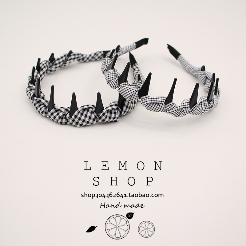 经典百搭格子麻花齿梳发箍女高颅顶显脸小头箍防滑新款洗脸发卡子