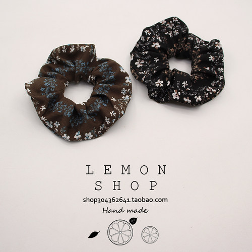 复古碎花大肠发圈女百搭头绳高级感发绳头花2025新款扎头发橡皮筋