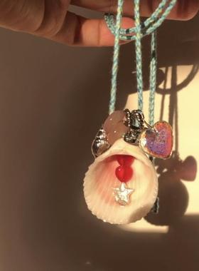 多元素天然贝壳编织线长项链原创