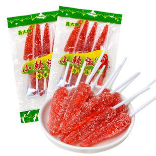 80后经典怀旧老零食小辣椒糖90后童年小时候稀奇古怪的棒棒糖果