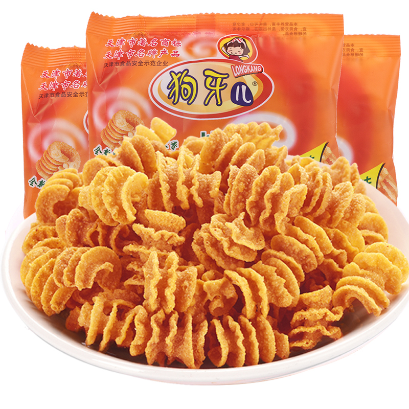 狗牙儿比萨卷小时候的8090后怀旧童年小零食小吃锅巴散装整箱批发