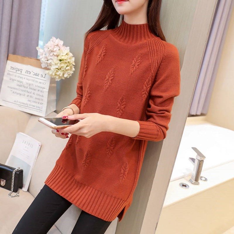 秋冬加厚打底衫中長款加絨毛衣女裝韓版套頭長袖寬松半高領針織衫在類目 女裝/女士精品, 毛衣中 - 來自Buy2taobao.com提供專業的淘寶代購服務