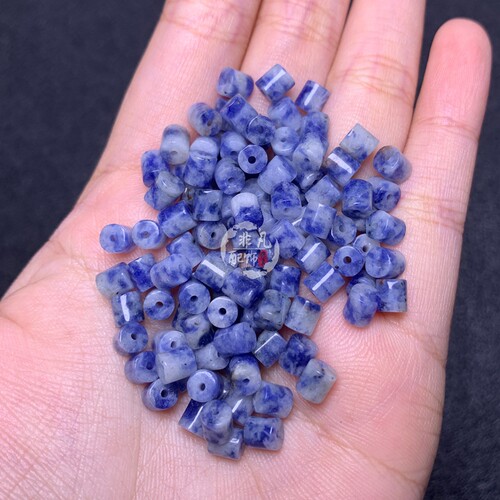 天然蓝点石小圆管珠圆柱直管diy手链耳环项链饰品配饰散珠材料