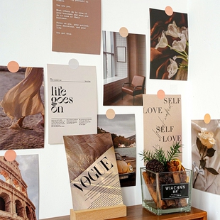 北欧风景生活装 饰卡片墙贴ins房间宿舍改造贴纸卧室布置背景贴画