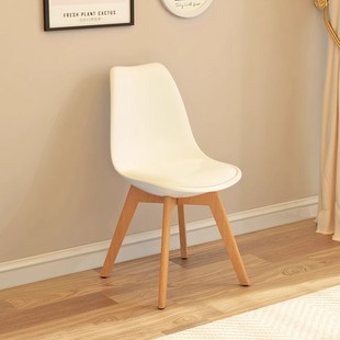 椅子餐椅实木腿 PU坐垫人体工学电脑椅简约洽谈接待靠背椅子