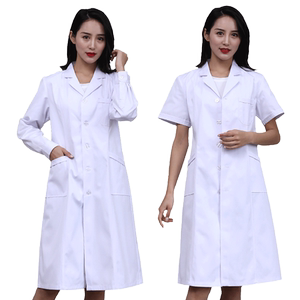 白大褂女长袖工作服护士服夏季薄款短袖学生实验室厚款美容院药店