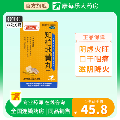 康每乐知柏地黄丸480丸知伯芝伯地黄阴虚火旺内热湿气重滋阴降火