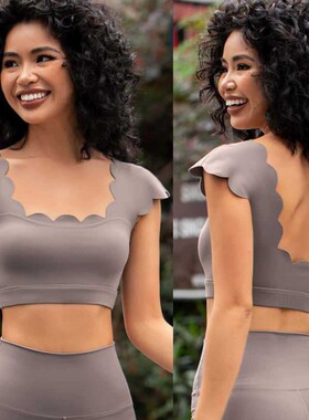 Set Pakaian Kecergasan Wanita: Baju Sukan Tiga Perempat deng