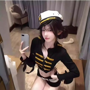 气质名媛套装香风上衣cosplay服装女空姐主播紧身制服套装纯欲