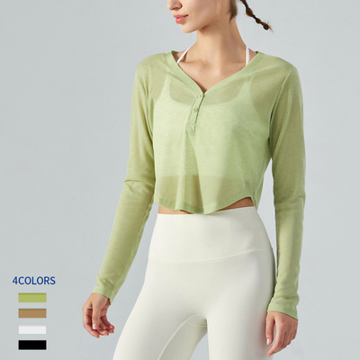 瑜伽速干长袖薄款罩衫