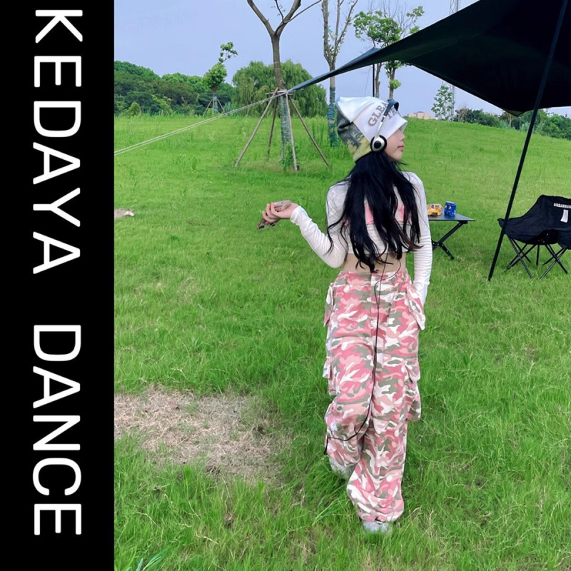 甜酷女童迷彩工装裤秋季休闲裤