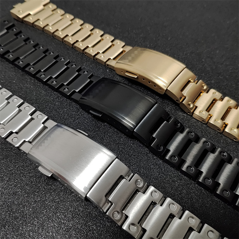 适配卡西欧gmw-b5000小银块小金块钢带gm-b2100金属表带配件防水