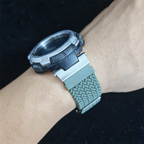 适配卡西欧PRG-110尼龙表带 PROTREK PRG110改装表带运动表带配件