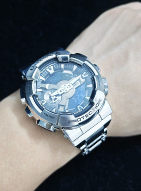 适配卡西欧GM-110不锈钢表带G-SHOCK卡西欧小钢炮gm110金属钢表带