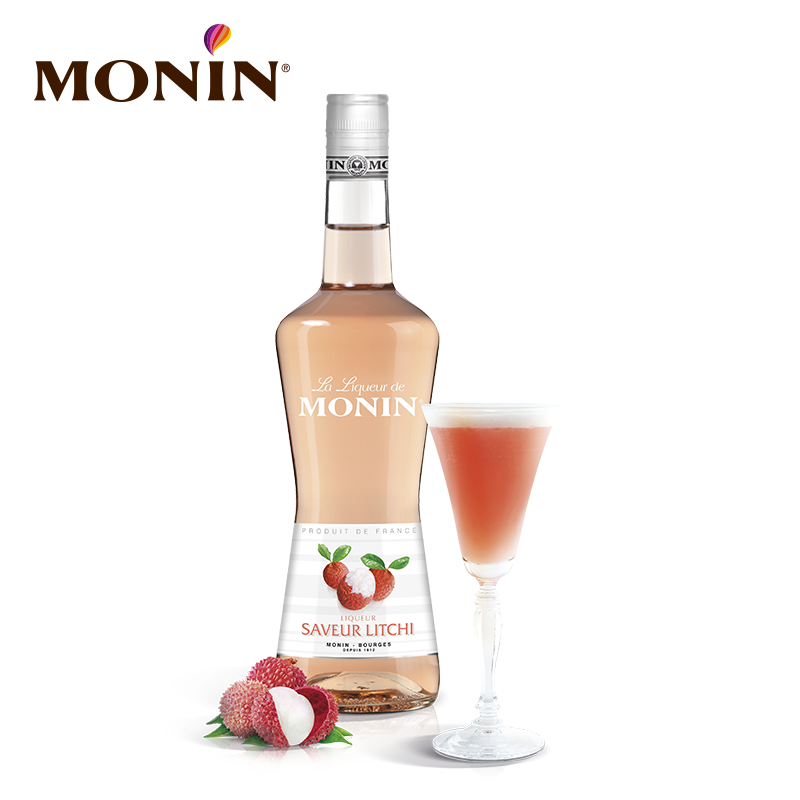 莫林MONIN荔枝风味利口酒700ml瓶装法国进口调酒力娇酒洋酒