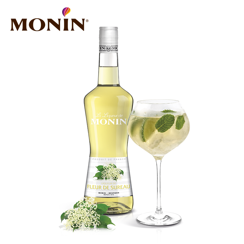 莫林MONIN接骨木花风味利口酒700ml瓶装法国进口调酒力娇酒洋酒