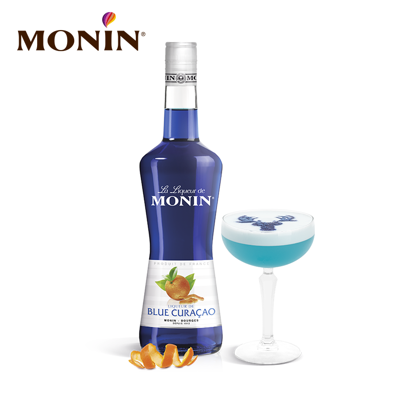 莫林MONIN蓝柑风味利口酒700ml瓶装法国进口调酒力娇酒洋酒