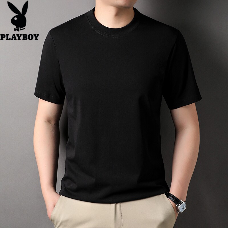 夏季纯棉男士t恤短袖圆领夏装半袖上衣青年休闲宽松时尚打底衫潮