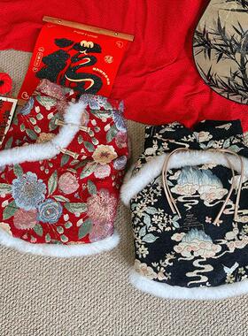 特价狗狗过年衣服红色唐装法斗巴哥比熊猫咪新年喜庆加厚保暖马甲