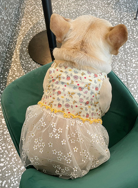 法斗夏季衣服可爱巴哥背心吊带裙子宠物狗狗春夏季薄款衣服裙包邮