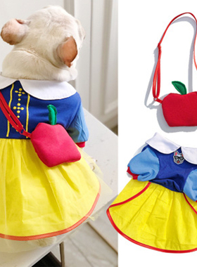 法国斗牛犬衣服 宠物狗狗连衣裙 夏季薄款白雪公主巴哥可爱公主裙