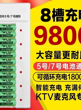 话筒充电电池5号大容量充电器KTV话筒专用电池麦克风AA充电电池