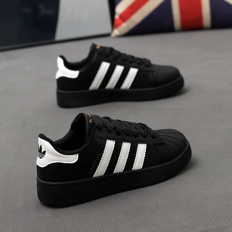 潮牌经典贝壳头小白鞋百搭软底防臭复古面包情侣德训休闲鞋滑板鞋