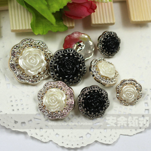 安余辅料 包邮纽扣扣子专卖玫瑰花钻扣大衣毛衣钮扣装饰扣18-30mm