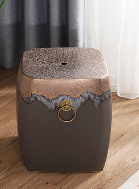 金色凳面白色灰色凳身陶瓷鼓凳绣墩几凳换鞋凳琴凳庭院客厅摆件墩