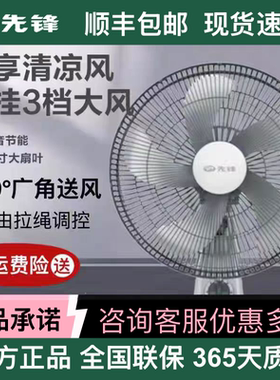 先锋电风扇静音办公室FW40-21A机械式壁挂扇学生大风力工程扇壁扇