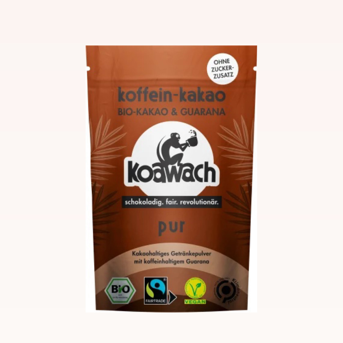 德国直邮【全场满300包邮】koawach有机无糖黑巧克力可可粉100g