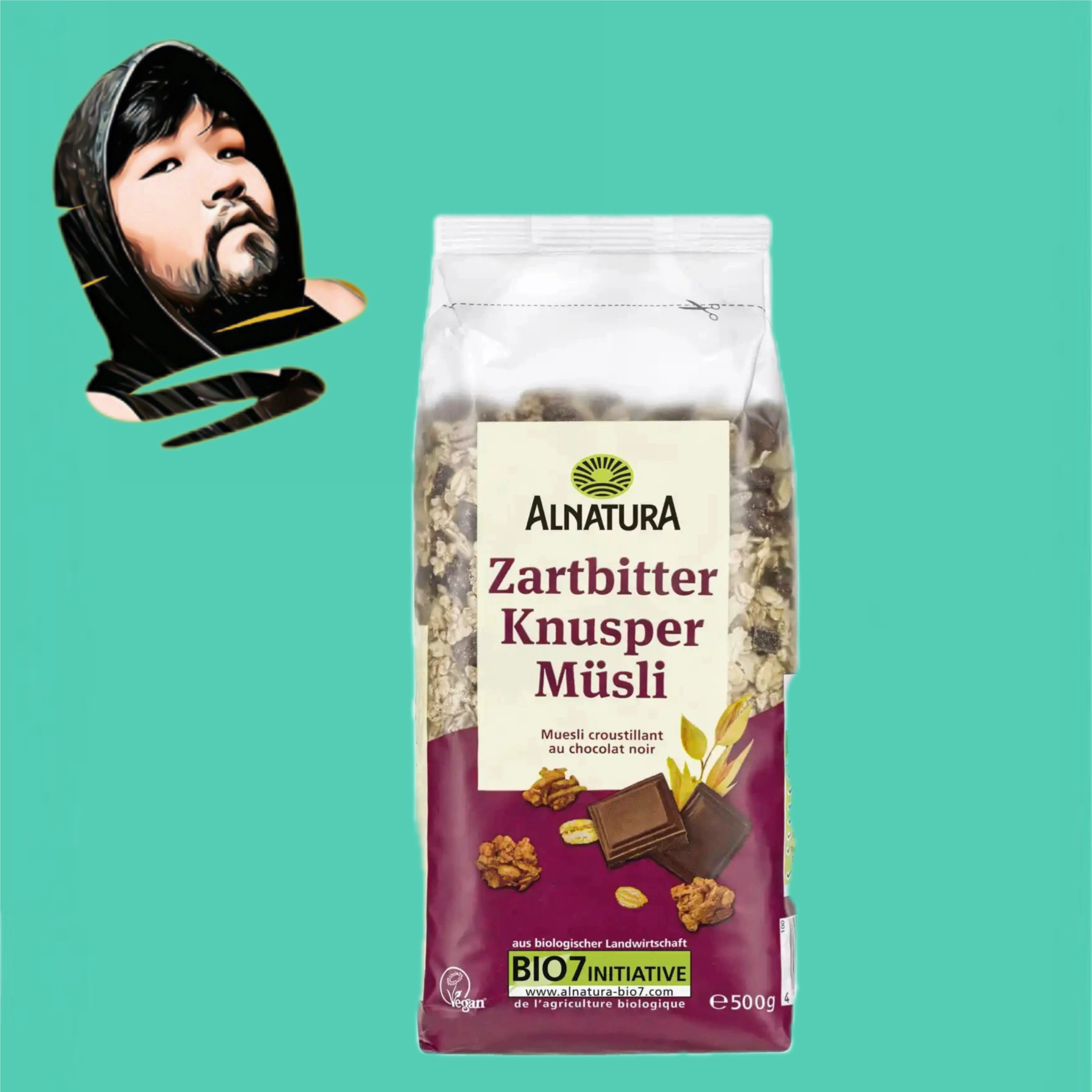 德国直邮全场满300包邮 alnatura安娜图拉有机黑巧克力燕麦脆500g